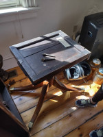 Antique table with removable top
