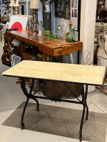 Antique Console Table Garden Table Swans Cast Base Marble Top French