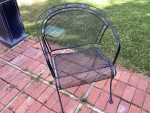 Classic wrought iron patio set,. Table and 4 chairs