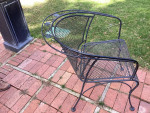 Classic wrought iron patio set,. Table and 4 chairs