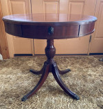 Round Drum Table with Drawer