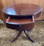 Round Drum Table with Drawer