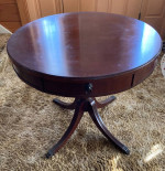 Round Drum Table with Drawer
