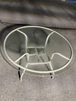 Round Glass Top Metal Dinning or Porch Table - Used
