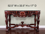 Carved Console Table w/ Genuine Marble Top