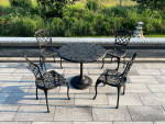Wrought Iron 5-Piece Patio Table and Chair Set w/Free Cover
