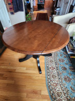Solid Wood Table - Drop Leaf - Walnut/Black
