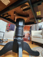 Solid Wood Table - Drop Leaf - Walnut/Black