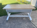 Adjustable Height Desk/Work Table with Drawers
