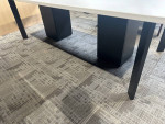 7 1/2' Conference Table in White Laminate Finish w/ Black Metal Legs