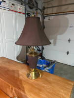 Brown and Brass Table Lamp