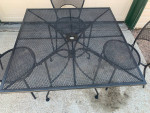 Wrought Iron / Steel Black Patio Set Table and 3 Chairs