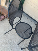 Wrought Iron / Steel Black Patio Set Table and 3 Chairs
