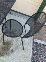 Wrought Iron / Steel Black Patio Set Table and 3 Chairs