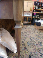 BEAUTIFUL LONG SOFA/CONSOLE TABLE WITH MARBLE TOP AND PETITE LEGS