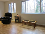 Glass and Solid Wood Coffee Table