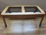 Glass and Solid Wood Coffee Table