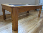 Glass and Solid Wood Coffee Table