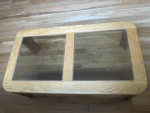 Glass and Solid Wood Coffee Table