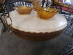 HOLLYWOOD REGENCY HANGING SWAG MARBLE TABLE/LAMP FOR SALE