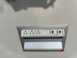 10' Conference Table in White Laminate Finish w/ Black Metal Legs