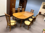 Hickory Manufacturing CO Fruitwood Table with 2 Leaves and 8 Chairs