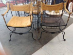 WROUGHT IRON MARBLE GLASS TABLE SET FOR SALE
