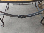 WROUGHT IRON MARBLE GLASS TABLE SET FOR SALE