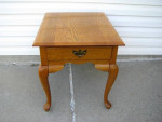 Broyhill Solid Oak END Table with One drawer and with Bottom Shelf