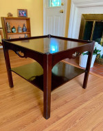 40's Mahogany 2 Tier Sectional Square Table