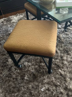 Amazing modern glass metal coffee table and 4 stools