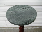 Green Marble Plant Table or Side Table with Cherry Wood Base