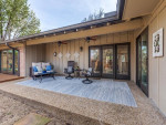 Patio glider seating and cocktail table