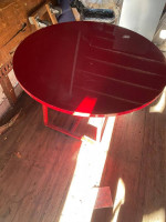 red round table
