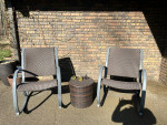 Wicker rocking chair and table set — all weather