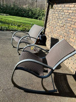 Wicker rocking chair and table set — all weather