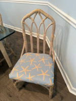 Glass top table with 6 chairs