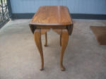 Solid Oak Drop Leaf End/Side/Accent Table