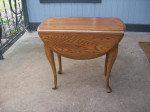 Solid Oak Drop Leaf End/Side/Accent Table