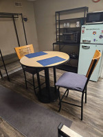 Bar height dining room table with 2 chairs