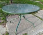 Large Patio Dining Table with Glass Top - Sturdy!