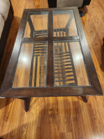 Coffee table, two end tables and two table lamps