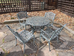 metal patio table and chairs, can deliver