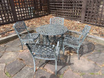 metal patio table and chairs, can deliver