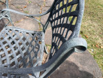metal patio table and chairs, can deliver