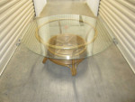 Beautiful Bamboo Round Glass Top Cocktail Table