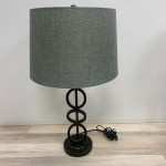 Black Metal Circle Table Lamp