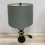 Black Metal Circle Table Lamp