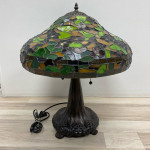 Handmade J Maynard Tiffany Stained Glass Table Lamp