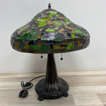 Handmade J Maynard Tiffany Stained Glass Table Lamp